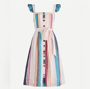 J. Crew Colorful Striped Button-Down Top